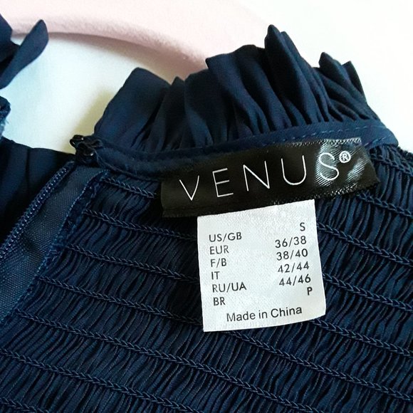 Gorgeous Navy Blue VENUS Smocked Top - Picture 4 of 6